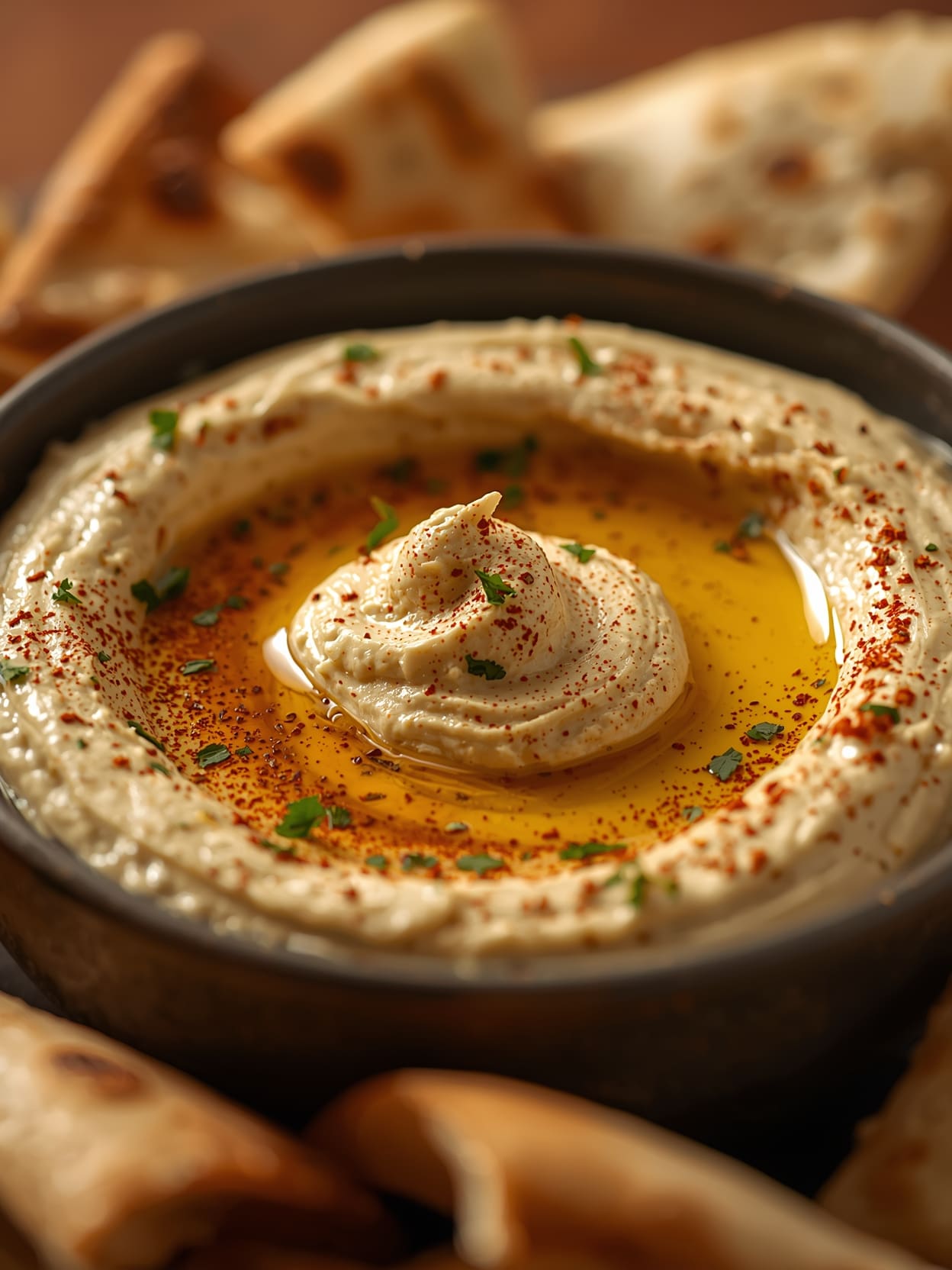 Hummus With Olive Oil Drizzle